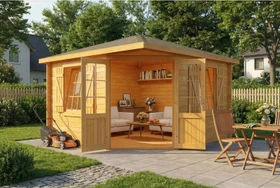 Alpholz Gartenhaus Monica Royal 375x375cm tauchimprägniert natur