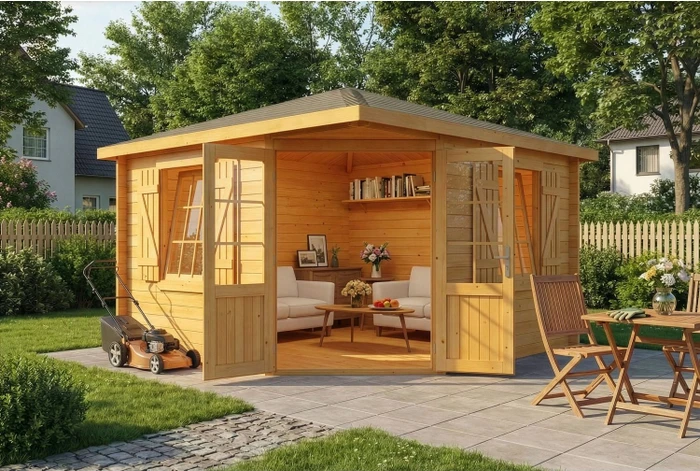 Alpholz Gartenhaus Monica Royal 375x375cm tauchimprägniert natur