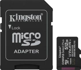 Kingston Canvas Select Plus Gen3 R150 512GB Kit, UHS-I U3, A1, Class 10