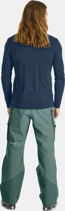 Ortovox 185 Merino Brand Outline Funktionsshirt langarm deep ocean (Herren)