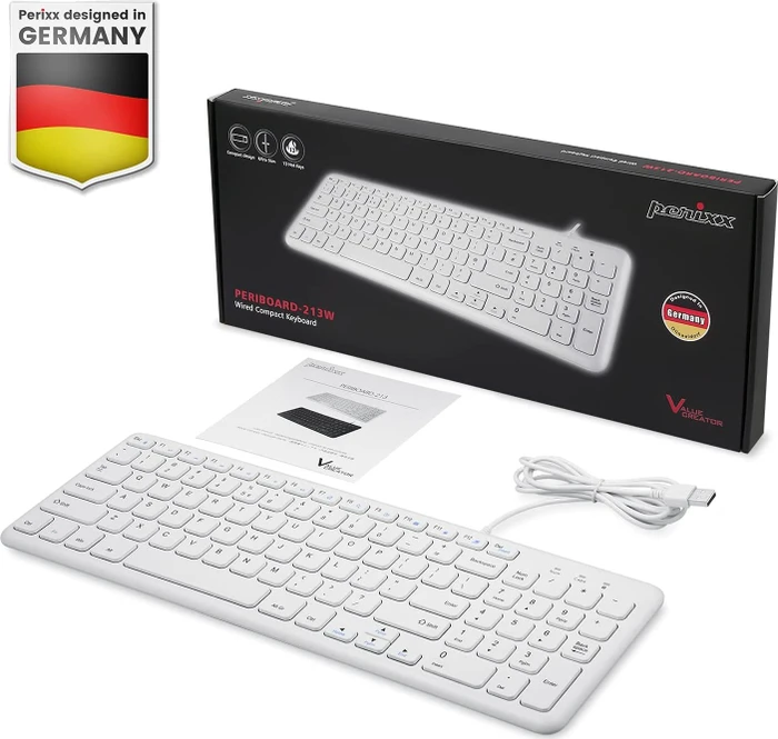 Perixx Periboard-213, weiß, USB, DE