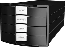 HAN Impuls Schubladenbox, 4 Schubladen, A4, schwarz
