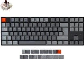 Keychron K8, 80% TKL, LEDs weiß, hot-swap, schwarz, Gateron Optical BROWN, USB/Bluetooth, DE