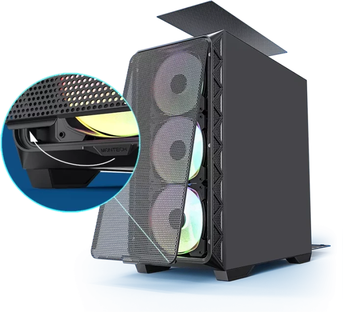Montech Air 903 Max Black, schwarz, Glasfenster