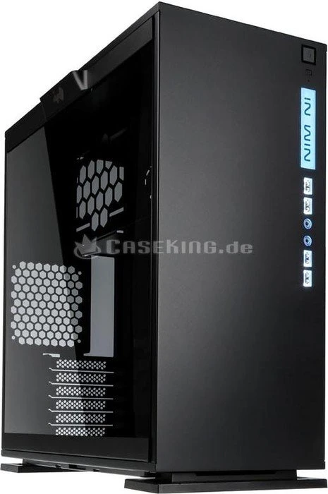 In Win 303, schwarz, Glasfenster