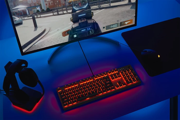 Corsair K60 PRO, LEDs rot, schwarz, Cherry VIOLA, USB, DE