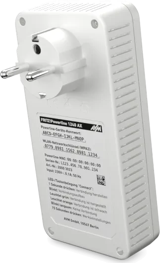FRITZ! FRITZ!Powerline 1240 AX WLAN Set, Powerline/WLAN-Access Point und Powerline-Adapter Set, 2er-Bundle