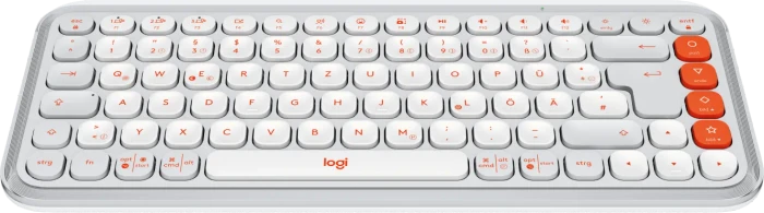 Logitech POP Icon Keys, Off-White & Orange, Logi Bolt, USB/Bluetooth, DE