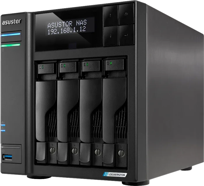 Asustor Lockerstor 4 Gen2+ AS6704T v2, 4GB RAM, 2x RJ-45 5GBase-T, 2x USB-A 3.1