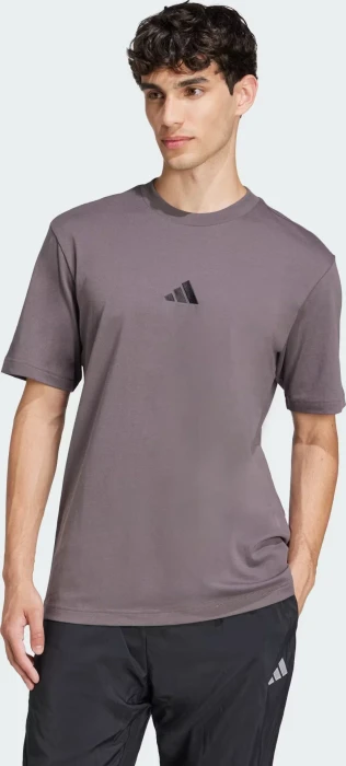 adidas Essentials Small Logo Single Jersey T-Shirt kurzarm grey strata/black (Herren)