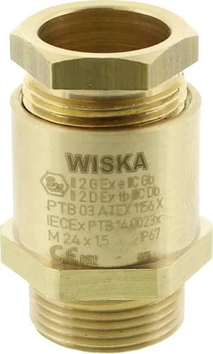 Wiska EMSKE 20 MFD 02/060 Ex-Kabelverschraubung Messing vernickelt mit montiertem Mehrfachdichteinsatz M20
