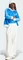 adidas Adicolor 3-Streifen Pinstripe T-Shirt kurzarm blau (Damen) Vorschaubild