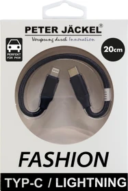 Peter Jäckel Fashion Cable USB-C/Apple Lightning 0.2m schwarz