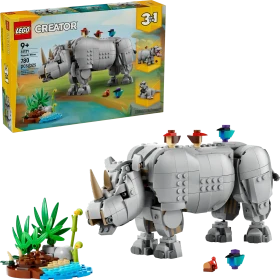 LEGO Creator 3in1 - Wilde Tiere: Prächtiges Nashorn mit Vögeln