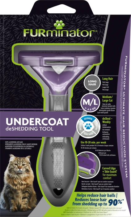 FURminator deShedding Tool für große Katzen mit langem Fell, Version 2