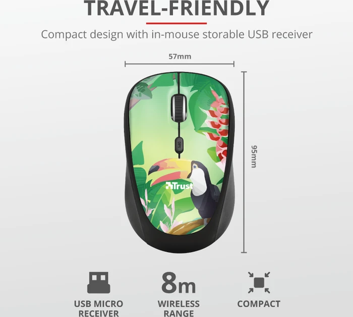 Trust Yvi Wireless Mouse Toucan, USB