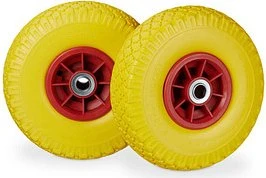 Relaxdays PU Ersatzrad für Sackkarre 26cm rot/gelb