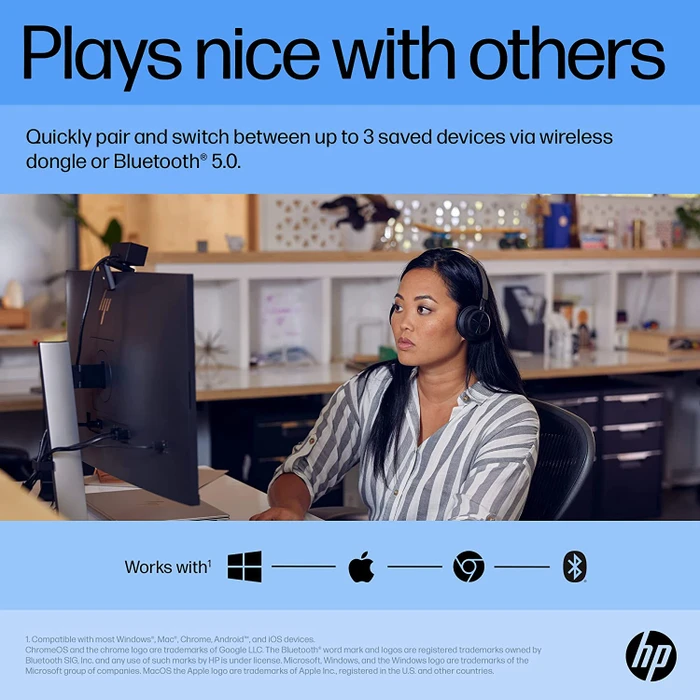 HP 715 Rechargeable Multi-Device Mouse schwarz, USB/Bluetooth