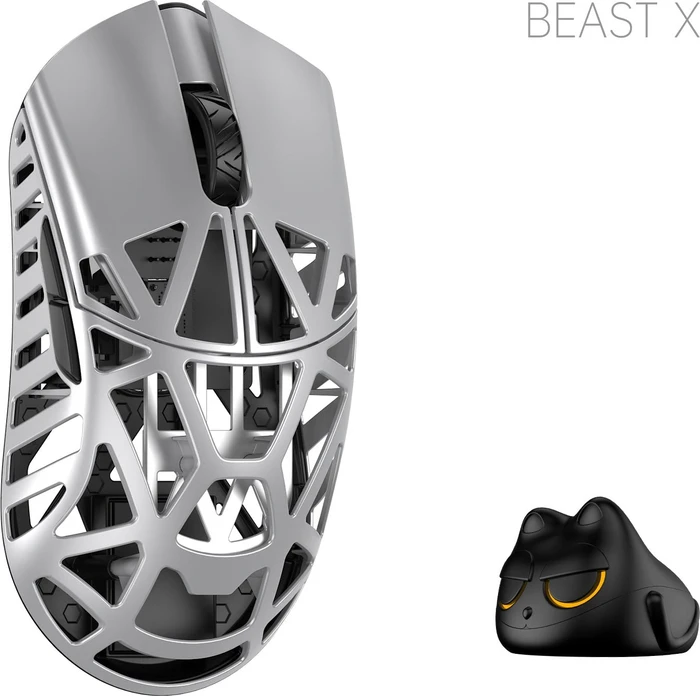 WLMouse Beast X Pro Wireless 8K Magnesium Gaming Mouse, Side Slits + TTC, silber, USB