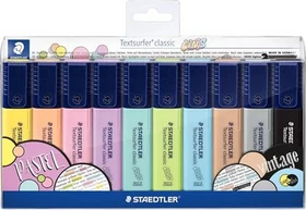 Staedtler Textsurfer classic 364 Pastell mit grau und schwarz sortiert, 10er-Set, Etui