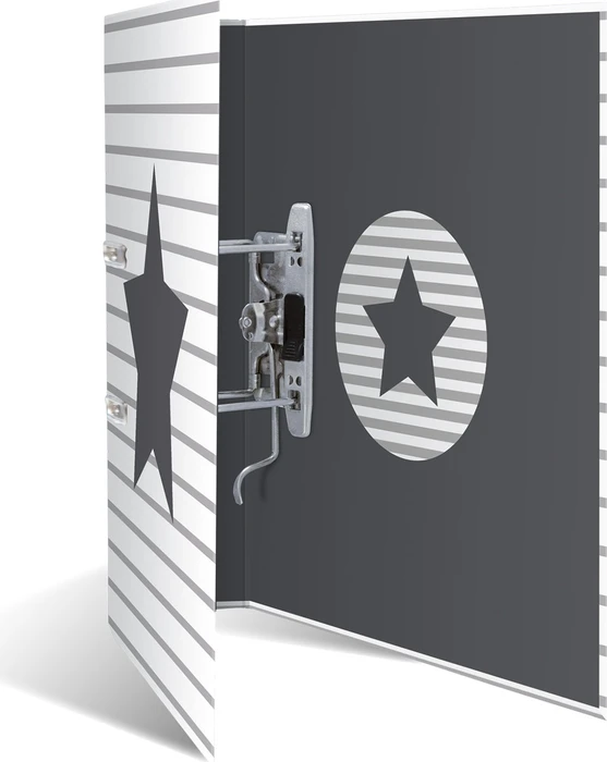 Herma Ordner 2-Ring mit Motiv, 70mm, A4, Stars Weiß gestreift, 10er-Pack