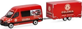 Herpa Mercedes Sprinter '18 Halbbus Hochdach mit Tandemhänger Colonia