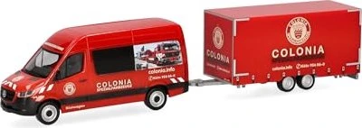 Herpa Mercedes Sprinter '18 Halbbus Hochdach mit Tandemhänger Colonia