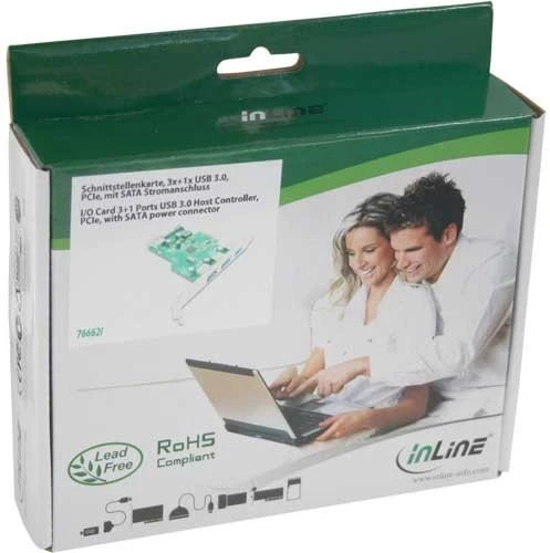 InLine Schnittstellenkarte, 4x USB-A 3.0, PCIe x1