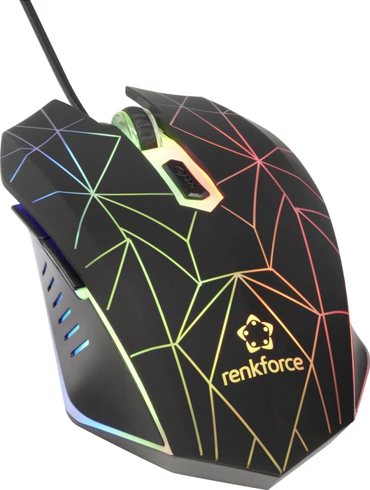 Renkforce RF-GM-120 RGB Gaming-Maus schwarz, USB