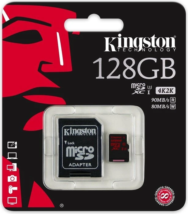 Kingston R90/W80 128GB Kit, UHS-I U3, Class 10