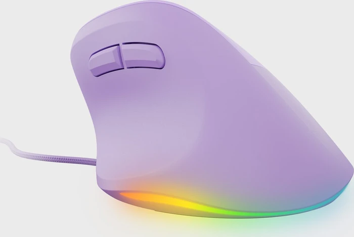 Natec Crake 2 Pro Vertical Wired Mouse Pure Lavender, USB