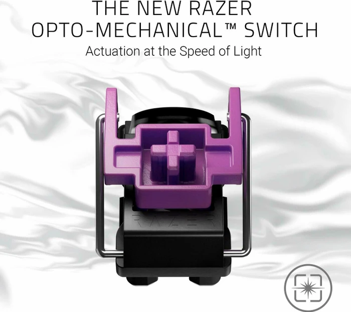 Razer Huntsman, Mercury White, Razer Clicky Optical PURPLE, USB, US