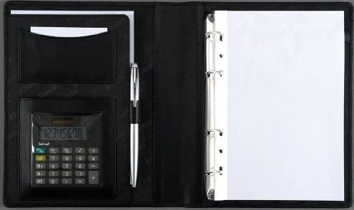Jüscha Benaco Ringbuch 4-Ring, 3 Fächer, A5, schwarz