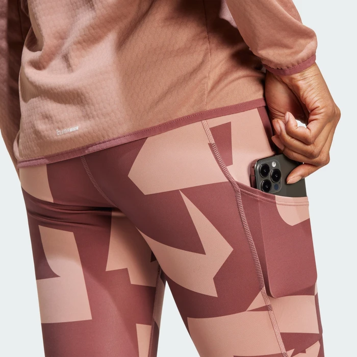adidas Terrex Multi Printed Laufhose lang warm clay/burgundy (Damen)