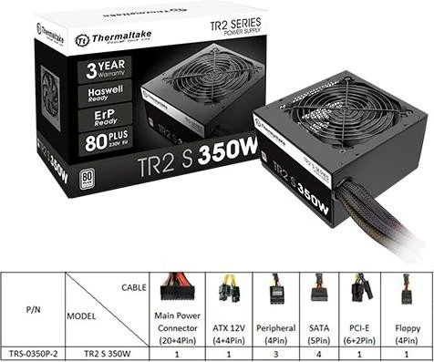 Thermaltake TR2 S 350W, ATX 2.3