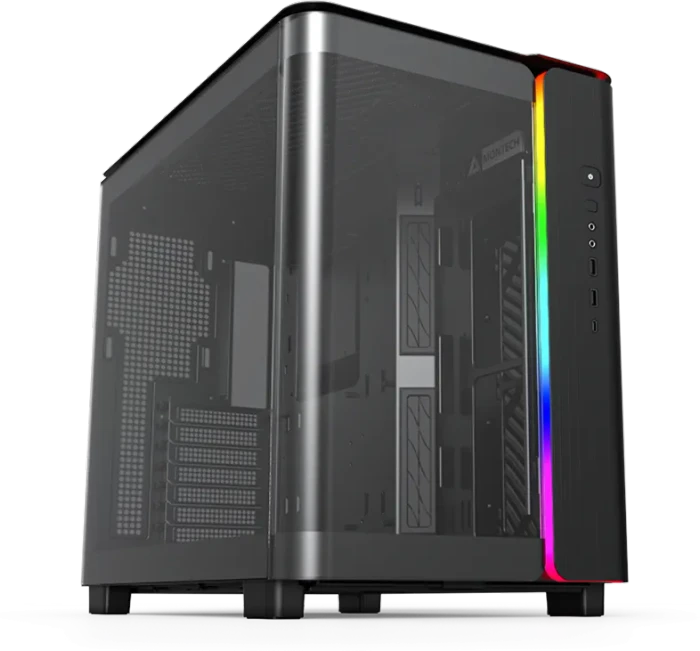 Montech King 95 Gentleman Black, schwarz, Glasfenster