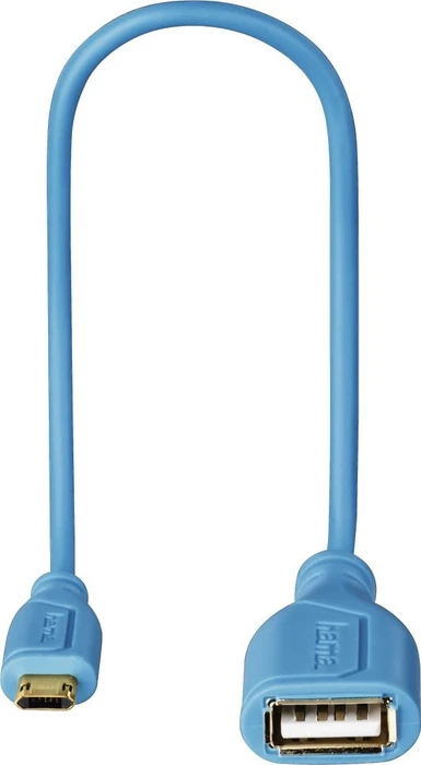 Hama Micro-USB-OTG-Adapterkabel Flexi-Slim, 0.15m, blau