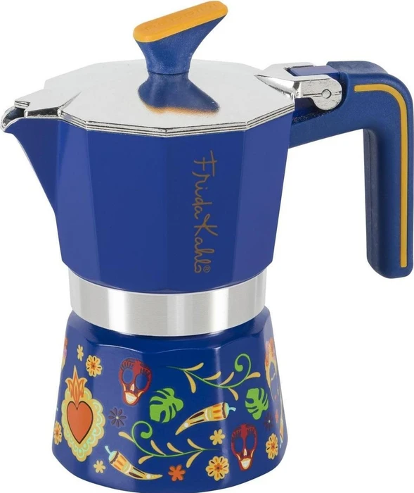 Pedrini Frida Kahlo 2 Tassen Espressokanne blau