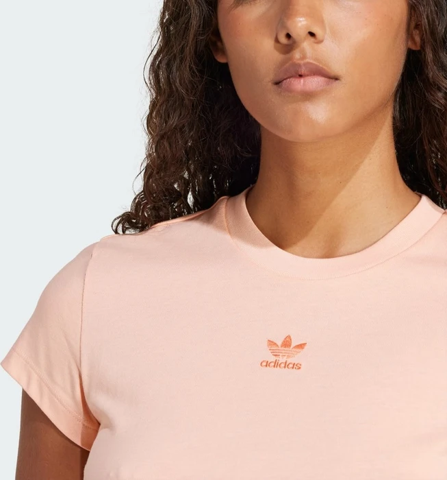 adidas Essentials Slim T-Shirt kurzarm glow pink (Damen)