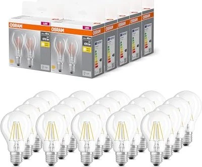 Osram Ledvance LED Base Classic A 40 Filament 4W/827 E27 Clear, 20 Stück