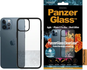 PanzerGlass Clear Case AntiBacterial Black Edition für Apple iPhone 12 Pro Max schwarz/transparent