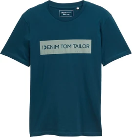 Tom Tailor Basic mit Logo-Print T-Shirt kurzarm deep pond green (Herren)