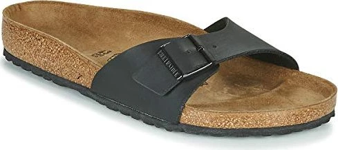 Birkenstock Madrid Big Buckle Nubukleder schwarz (Damen)