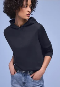 Street One Unifarbe Hoodie shadowed navy (Damen)