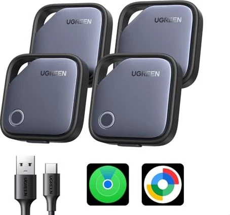 Ugreen FineTrack Duo Smart Finder schwarz/grau, 4er-Pack