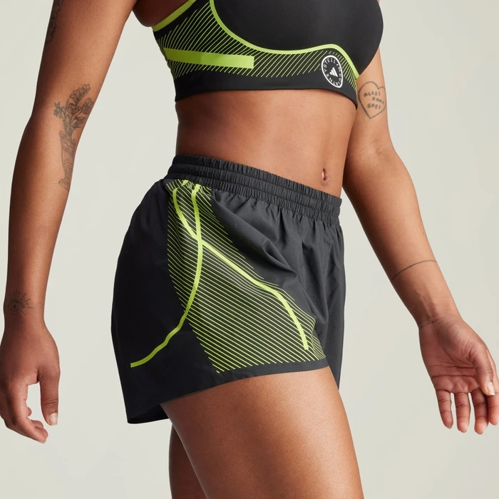 adidas by Stella McCartney TruePace Running Laufhose kurz black/semi solar slime (Damen)