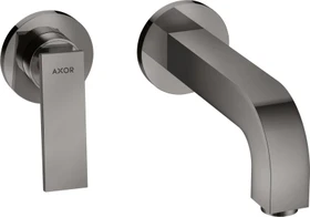 Hansgrohe Axor Citterio 2-Loch Waschbeckenarmatur mit Hebelgriffen und Rosetten 220mm polished black chrome