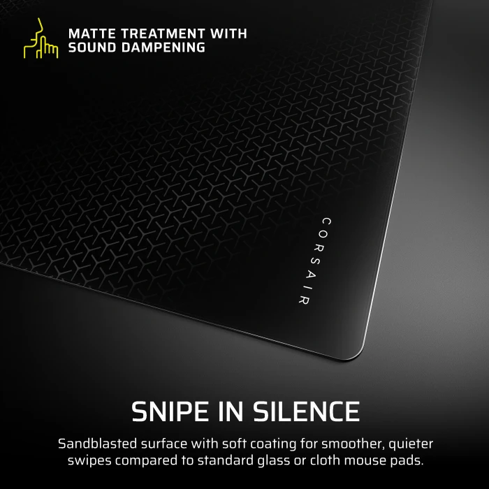 Corsair MM Glass Precision Gaming Mouse Pad - Large 450x400mm, schwarz