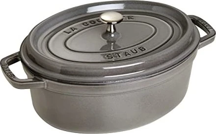 Zwilling Staub Cocotte Schmortopf oval 37.5x31cm 5.5l grafitgrau