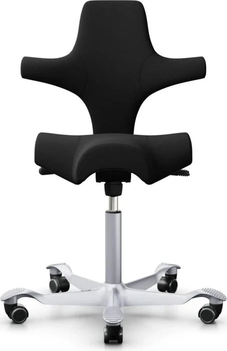 HAG Capisco 8106 Xtreme Plus 009 Sattelstuhl, 150mm Gasdruckdämpfer, schwarz, Gestell silber